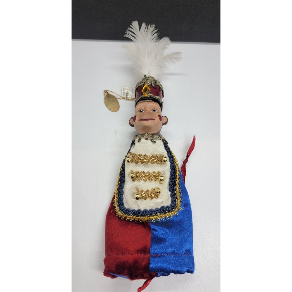 Katherine's Collection Wayne Kleski Circus Monkey Ornament  Red Feather Hat